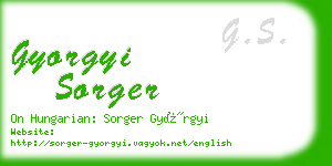 gyorgyi sorger business card